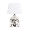 Welcome Home Rustic Ceramic Farmhouse Foyer  Table Lamp