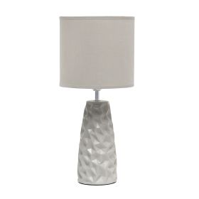 Sculpted Ceramic Tabletop Lamp, Gray