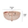 Crystal Glam 2 Light Ceiling Flush Mount 2 Pack, Rose Gold