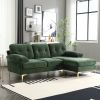 Modern Chenille Sectional L-Shape Sofa With Chaise Lounge