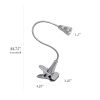 1W LED Gooseneck Clip Light Desk Lamp