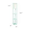 Floor Lamp Etagere Organizer Storage Shelf with Linen Shade, Aqua