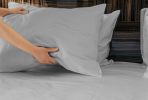 Luxurious Viscose from 100% Bamboo 2-Piece Pillowcase Set Queen Light Gray