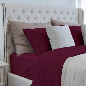 Luxuriously Soft Viscose 100% Bamboo 4-Piece King Merlot Sheets