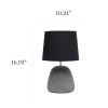 Round Concrete Tabletop Lamp, Black