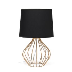 Geometrically Wired Lamp, Black on Copper