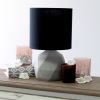 Geometric Concrete Tabletop Lamp, Black