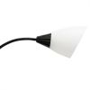 5 Light Adjustable Gooseneck Floor Lamp, White Shades, Black