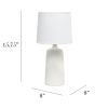 Textured Linear Ceramic Tabletop Lamp, Off White