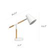 White Matte and Wooden Pivot Desk Lamp