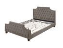 Button Tufted Bed Frame with Headboard, Footboard Queen Size