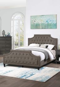 Button Tufted Bed Frame with Headboard, Footboard Queen Size