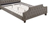 Button Tufted Bed Frame with Headboard, Footboard Queen Size