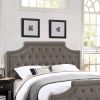 Button Tufted Bed Frame with Headboard, Footboard Queen Size