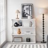 Multifunctional 4-Tier Book Shelf and Coffee Table, White