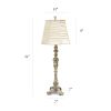 Antique Style Buffet Lamp with Cream Ruched Shade