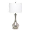 Speckled Mercury Tear Drop Table Lamp with White Fabric Shade