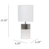 Two Toned Basics Lamp, White and Silver