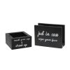 Pantry Picks Modern Wooden Portable Kitchen Caddy "Just in case, wipe your face" Napkin Holder and "Mark your cup & drink up" Cup Holder Set for Event