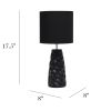 Sculpted Ceramic Tabletop Lamp, Black