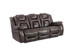 Oportuna - Dual Power Sofa With Drop Down Table - Dark Brown