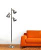 Modern Metal 3-Light Tree Floor Lamp, Brushed Nickel Finish