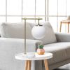 Studio Loft 21" White Globe Shade Table Desk Lamp With Marble Base and Antique Brass Arm