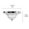 Blossom 2 Light Glass Ceiling Flush Mount, Chrome