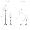 Brushed Nickel Adjustable 3 Pack Lamp Set (2 Table Lamps, 1 Floor Lamp)