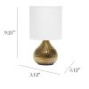 Hammered Gold Drip Mini Tabletop Lamp, White