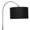 Arched Brushed Nickel Floor Lamp, Black Shade