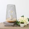 Gray Wired Mesh Uplight Table Lamp