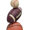 SportsLite 22" Tall Popular Sports Combo Basketball, Baseball, Football Polyresin Table Desk Lamp with Light Beige Tapered Drum Fabric Shade