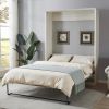 Queen Murphy Bed Cabinet Self-Close and Open Rustic White