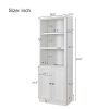 Queen Murphy Wall Bed with 1 Side Cabinet Storage Shelf White