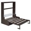 Queen Size Murphy Wall Bed with Bench and Cushion, Espresso