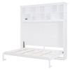 Queen Murphy Wall Bed with Top Shelves and USB in White