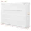 Modern Queen Size Wall Murphy Bed, White