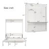 Queen Murphy Bed with Side Cabinet Storage Shelf and Desk White