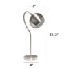 Mid Century Curved Table Lamp with Dome Shade, Brushed Nickel