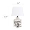 Welcome Home Rustic Ceramic Farmhouse Foyer  Table Lamp