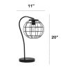 Arched Metal Cage Table Lamp, Black