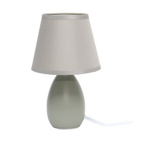 Mini Egg Oval Ceramic Tabletop Lamp, Gray