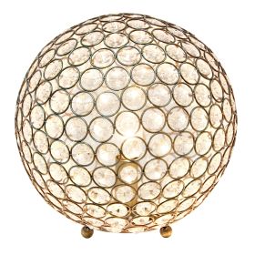 10" Elipse Medium Contemporary Metal Crystal Round Sphere Glamorous Orb Table Lamp for Living Room, Bedroom, Entryway, Office, Foyer, Home Décor, Ant