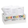 Three Piece Decorative Wood Bathroom Set, Large, Kids  (1 Towel Holder, 1 Frame, 1 Toilet Paper Holder)