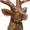 Woodland Rustic Antler Copper Deer Lamp with Tapered White Fabric Shade