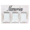 3 Photo Collage Frame 4x6 Picture Frame, White Wash "Memories"