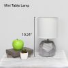 Round Prism Mini Tabletop Lamp with White Fabric Shade