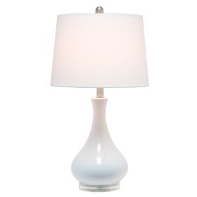 Droplet Table Lamp with Fabric Shade, White