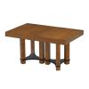 Modern Rustic 7 Piece Dining Table Set with Leaf and 6 Chairs, Brown